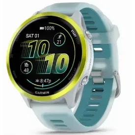 Умные часы Garmin Forerunner 570, 47 мм, Amp Yellow Aluminium with Translucent Whitestone/Turquoise Band